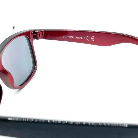 Foster Grant Black & Red Sunglasses W/ Reflective Lenses - Picture 3 of 6